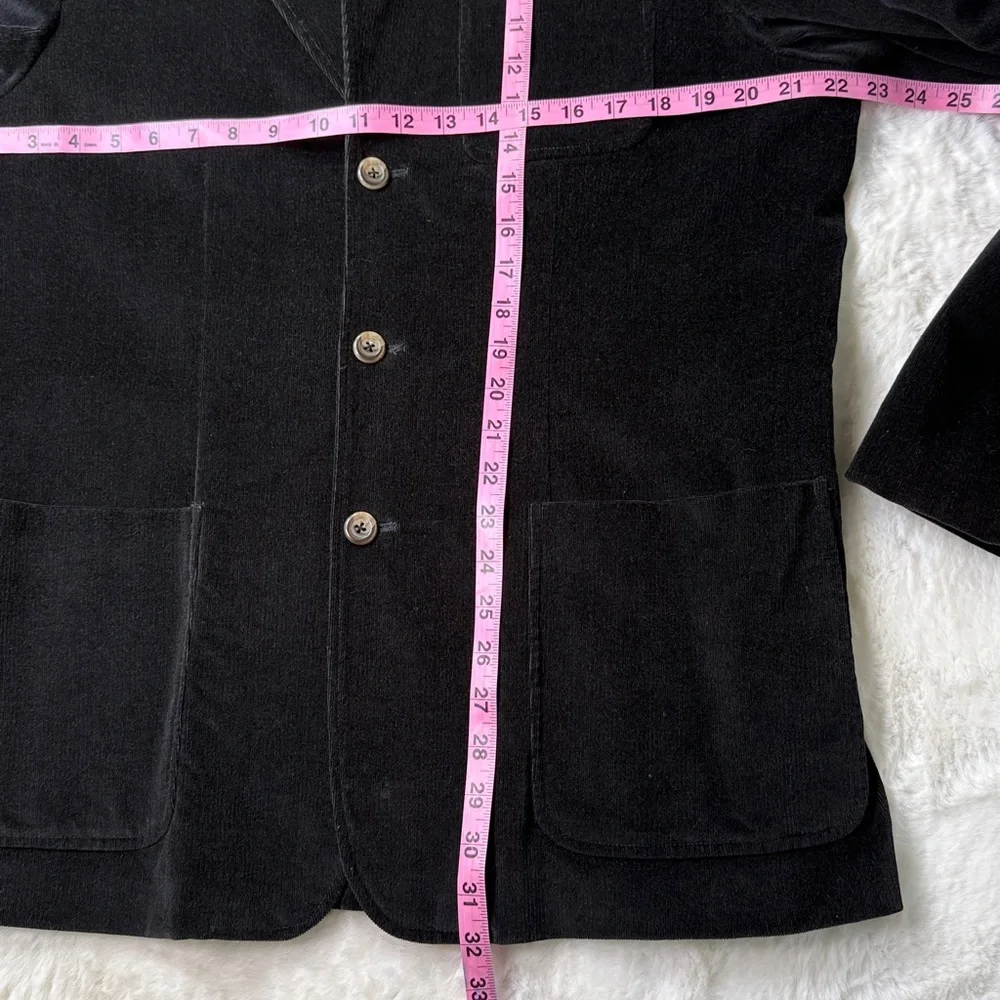 Eddie Bauer Corduroy Blazer Jacket‎ Men M 44R Black Cotton Stretch Casual Y2K